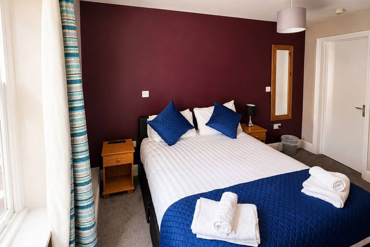 Blackout drapes, iron/ironing board (on request), WiFi (free)