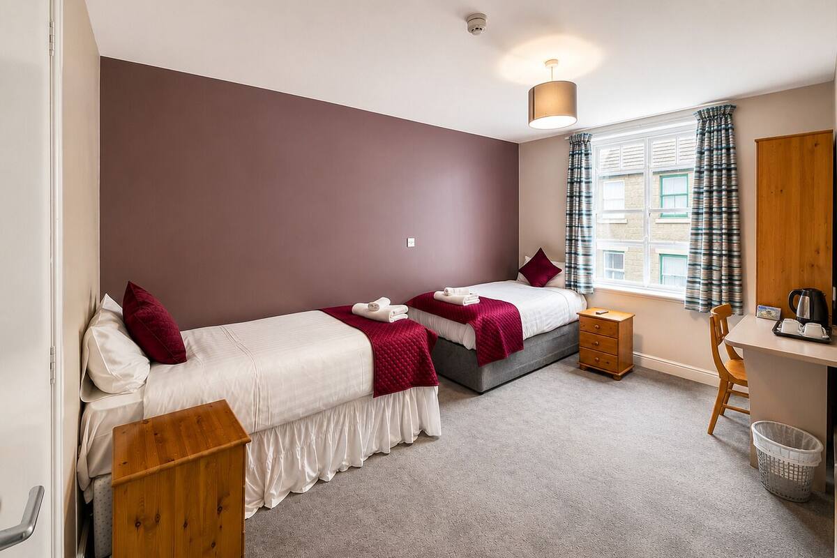 Blackout drapes, iron/ironing board (on request), WiFi (free)