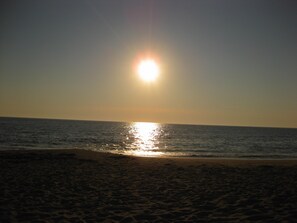 Beach nearby, sun-loungers