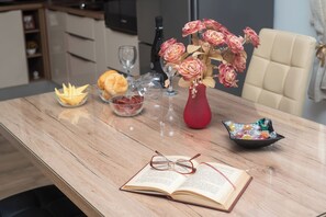 Apartment (A1) | Private kitchen | Fridge, microwave, oven, stovetop - Apartments Hrvatic (Rogoznica)