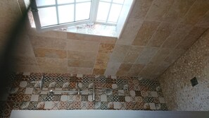 Combined shower/tub, hair dryer, bidet