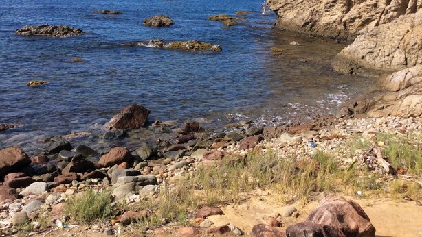 A rocky shoreline with clear blue water and a large rock formation. - Renting a furnished tourist apartment with sea view (ANSES-D ARLET)