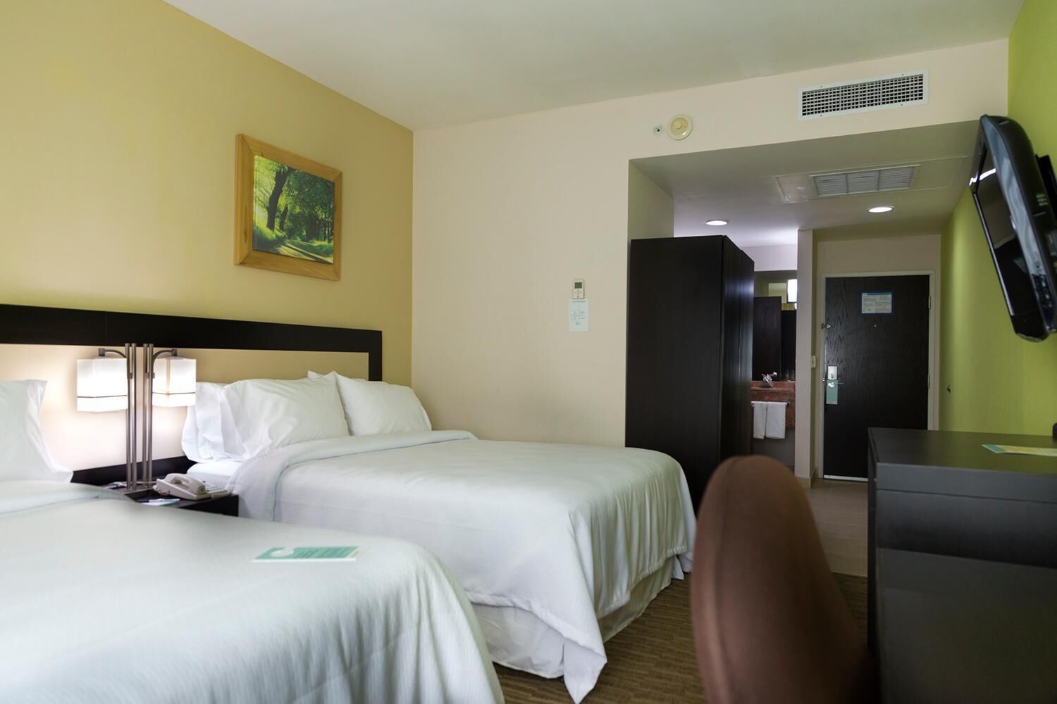 In-room safe, desk, laptop workspace, blackout curtains