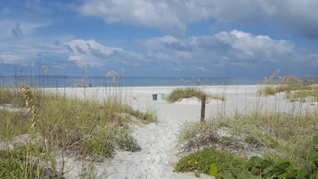 Playa en los alrededores, camastros y toallas de playa