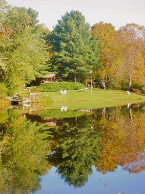 Exterior - Romantic Log Cabin on Privately-Owned Lake with Fireplace (Stanfordville)