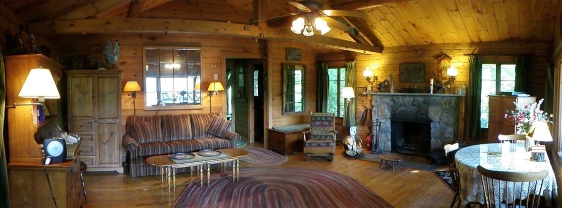 Fernseher, Kamin, DVD-Player, Musikbibliothek