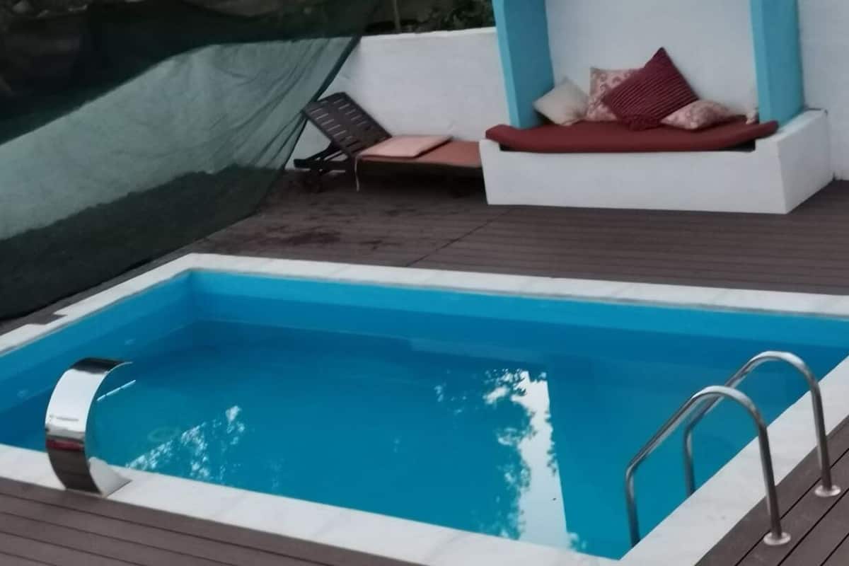 Familie suite, 2 slaapkamers, privézwembad, aan het strand (private Pool from 20.06.2024 on) | Terras