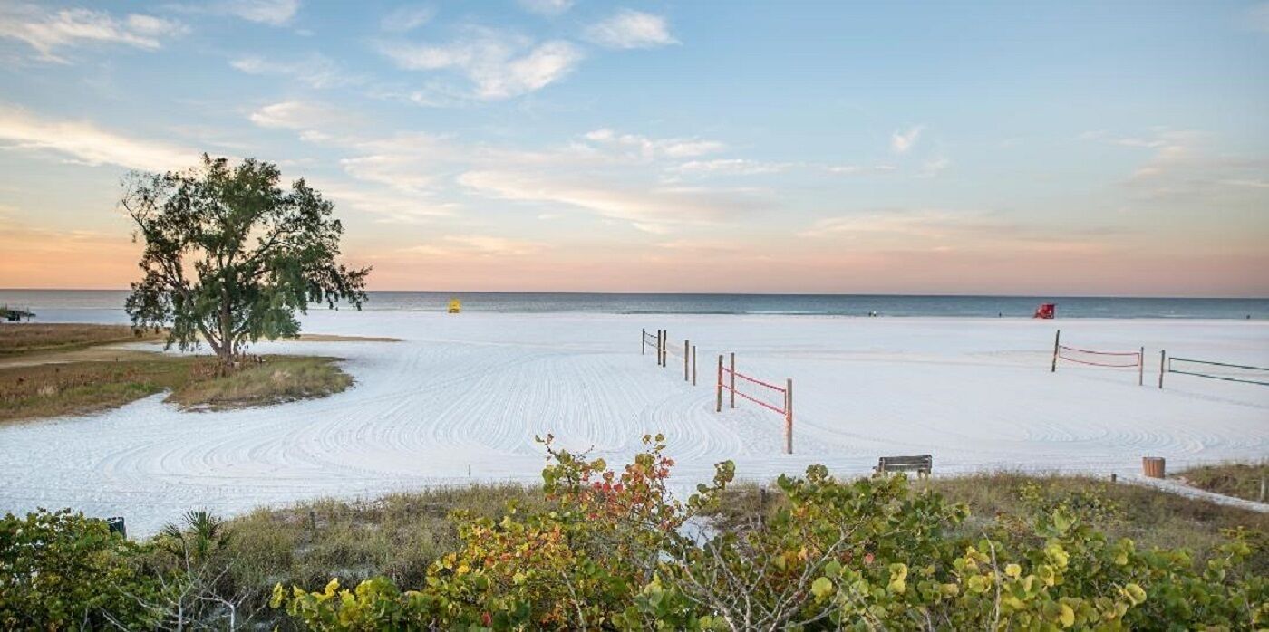 On the beach, sun-loungers, beach towels