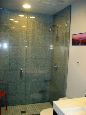 Dusche, Haartrockner, Handtücher