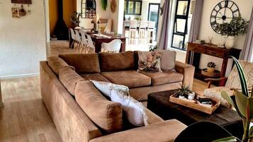 TV connectée, cheminée, lecteur de DVD