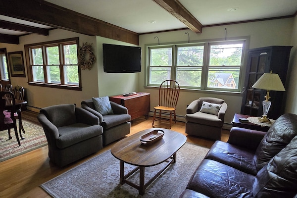 Smart TV, chimenea y impresora