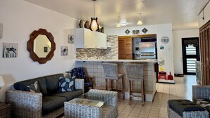 Smart TV, books - Spacious Oceanfront Studio Condo A3 at Sand Dollar Condominiums (Kralendijak)