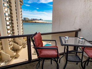 Private balcony overlooking the pool and Gulf