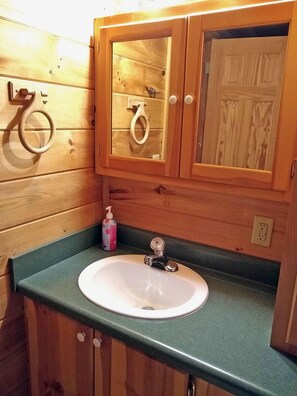 Ensemble douche/baignoire, sèche-cheveux, serviettes fournies