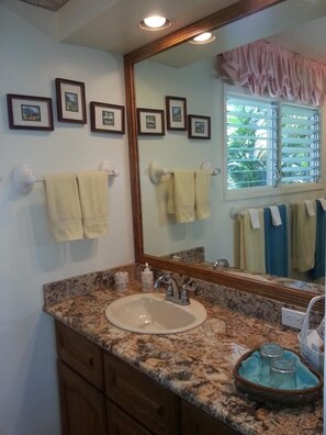 Ensemble douche/baignoire, sèche-cheveux, serviettes fournies, savon