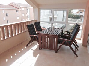 Outdoor dining - Beautiful, modern apartments on Ciovo, Croatia. (Okrug Gornji)