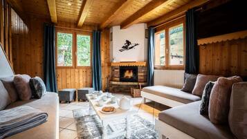 TV, fireplace, video games, DVD player