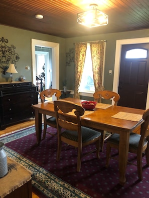 Dining - "Just an Old Farm House" is a comfortable and cozy country house. (West Winfield)