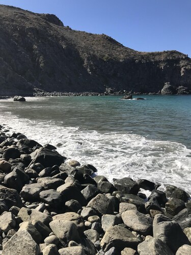 Panoramic Pacific Ocean and Sierra de la Laguna mountain views