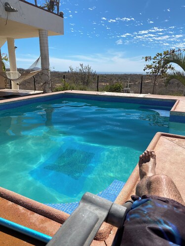 Panoramic Pacific Ocean and Sierra de la Laguna mountain views