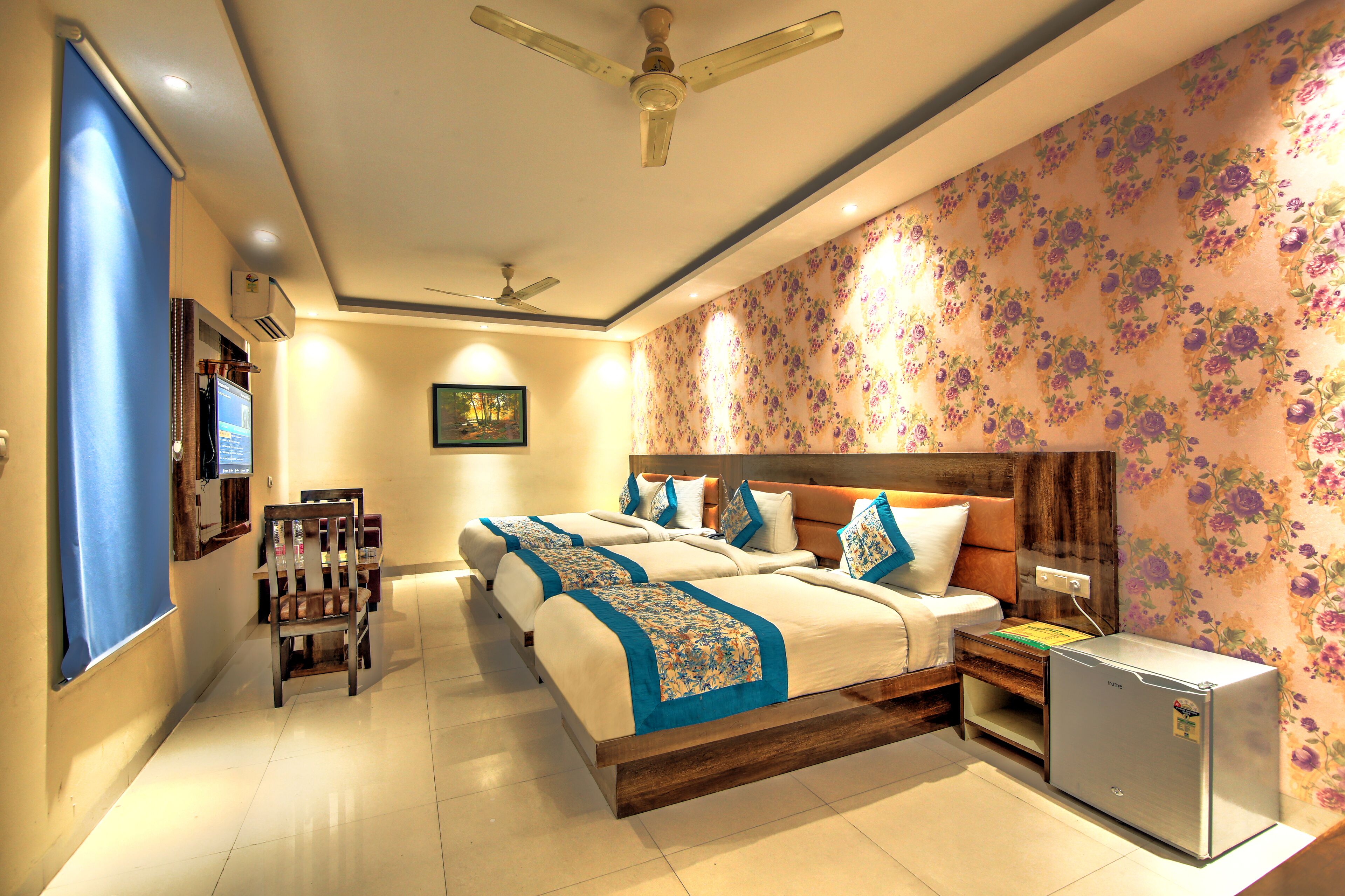 family room | memory-foam beds, individually decorated, individually furnished, desk