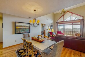 TV, fireplace, DVD player, books - Mountain-top villa with mountain views, fireplace, gourmet kitchen & loft (Sugar Mountain)