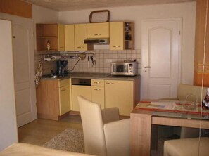 Fridge, microwave, oven, highchair