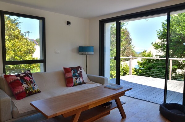 Televisión, reproductor de DVD, libros y estéreo 