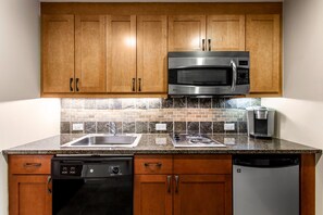 Fridge, microwave, stovetop, dishwasher