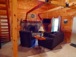 تلفزيون، مدفأة، مشغل دي في دي، كُتُب