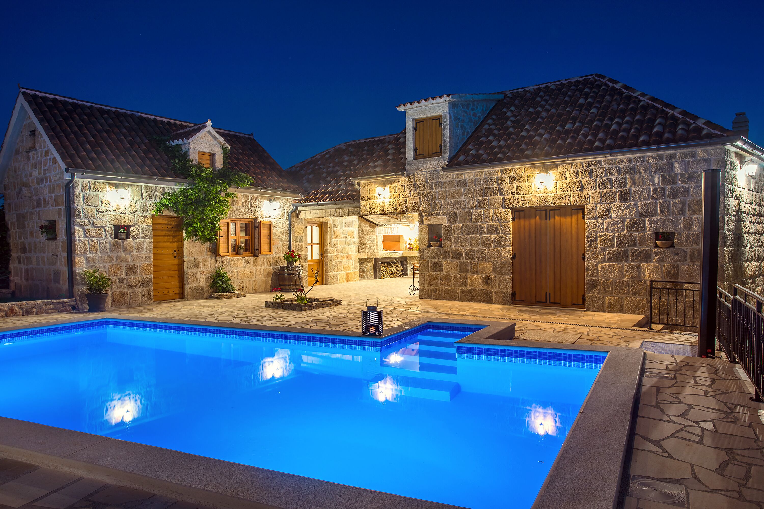 Piscine extérieure, piscine chauffée