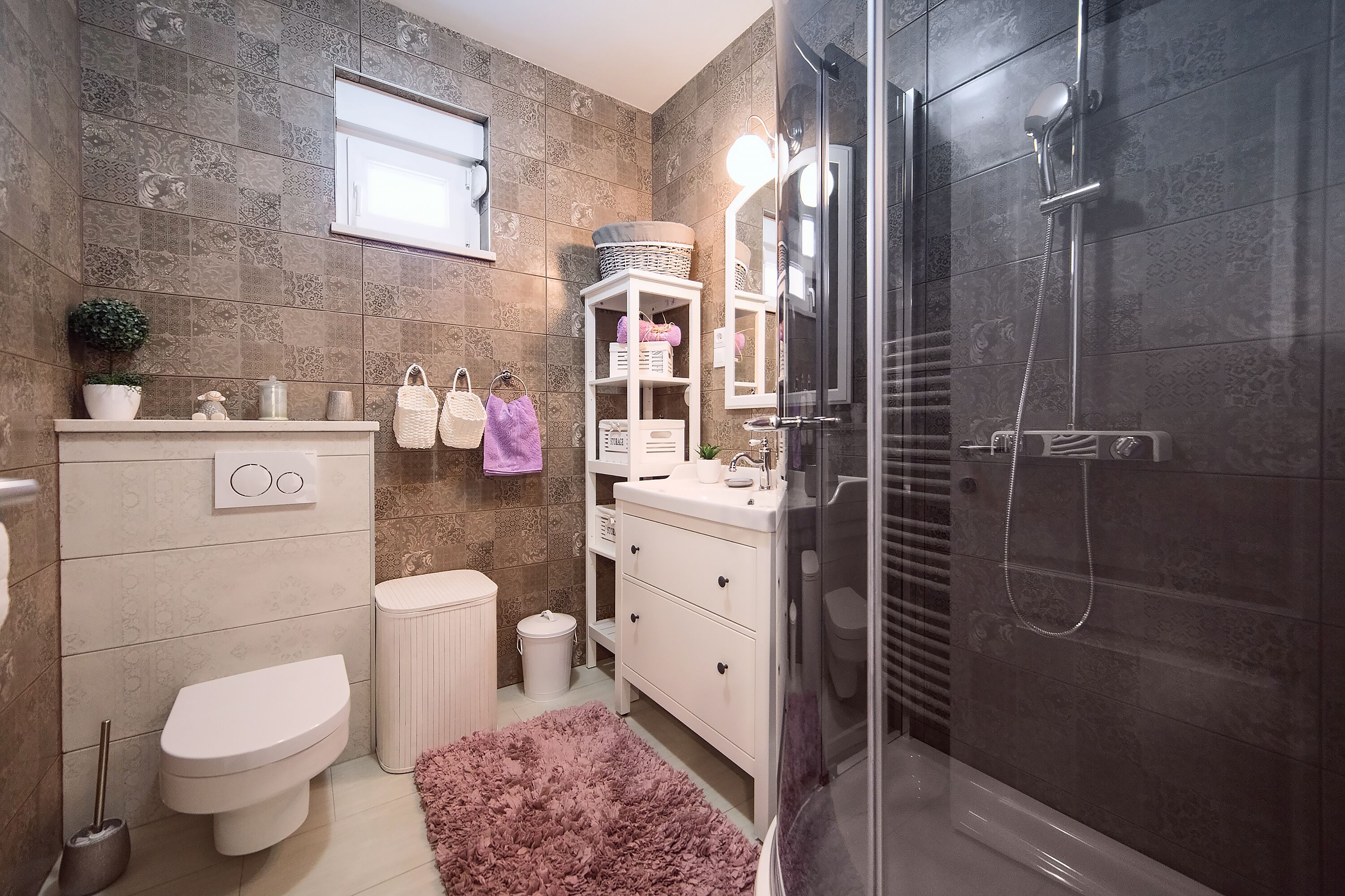 cozy bathroom with a shower