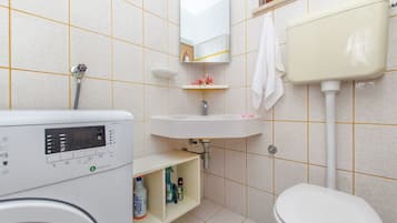 Badkamer | Een douche, een haardroger