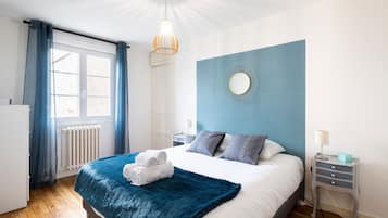 2 chambres, fer et planche Ă repasser, Wi-Fi gratuit, draps fournis