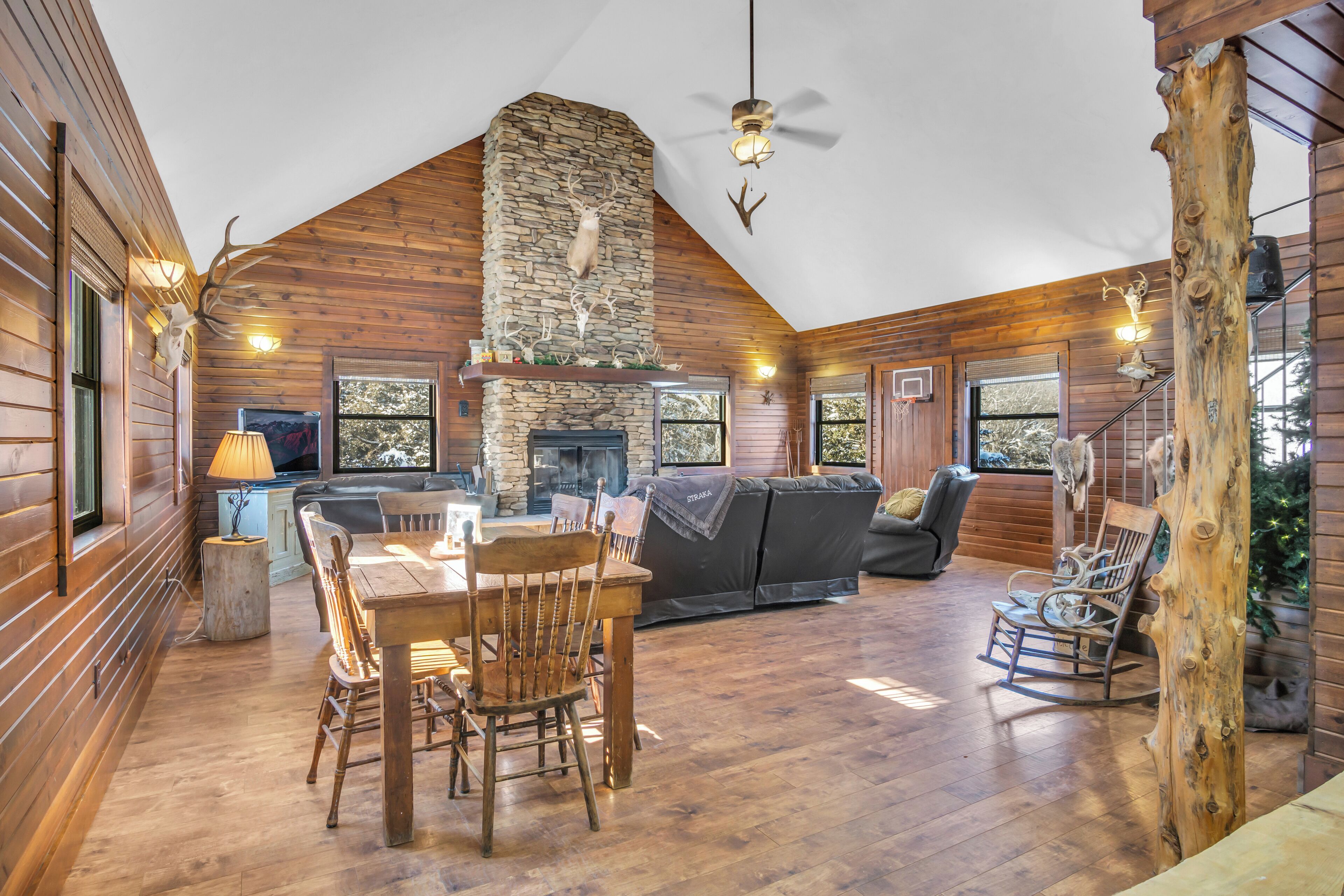 TV, fireplace, DVD player, video library