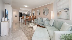 Living area - Grand Pacific U104 2BR with WaterfrontViews (Caloundra)