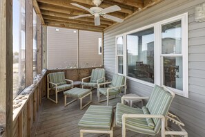 Terrace/patio - Spacious Home w/Ocean Views at Quiet end of Island (Topsail Beach)