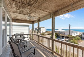 Terrace/patio - Spacious Home w/Ocean Views at Quiet end of Island (Topsail Beach)