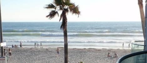 On the beach, beach towels