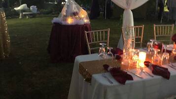 Outdoor banquet area