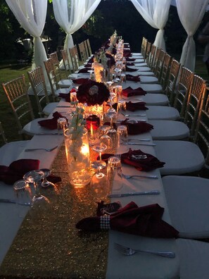 Outdoor banquet area