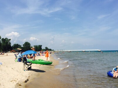 Beautiful Beachfront Custom Log Cabin on Lake Huron