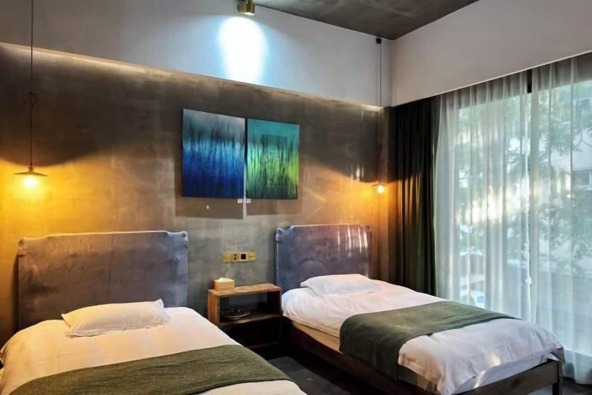 Individually decorated, individually furnished, desk, blackout curtains