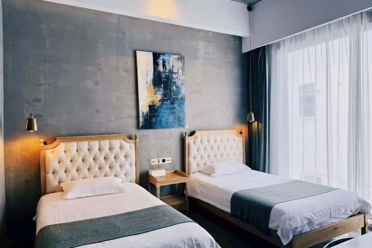 Individually decorated, individually furnished, desk, blackout curtains