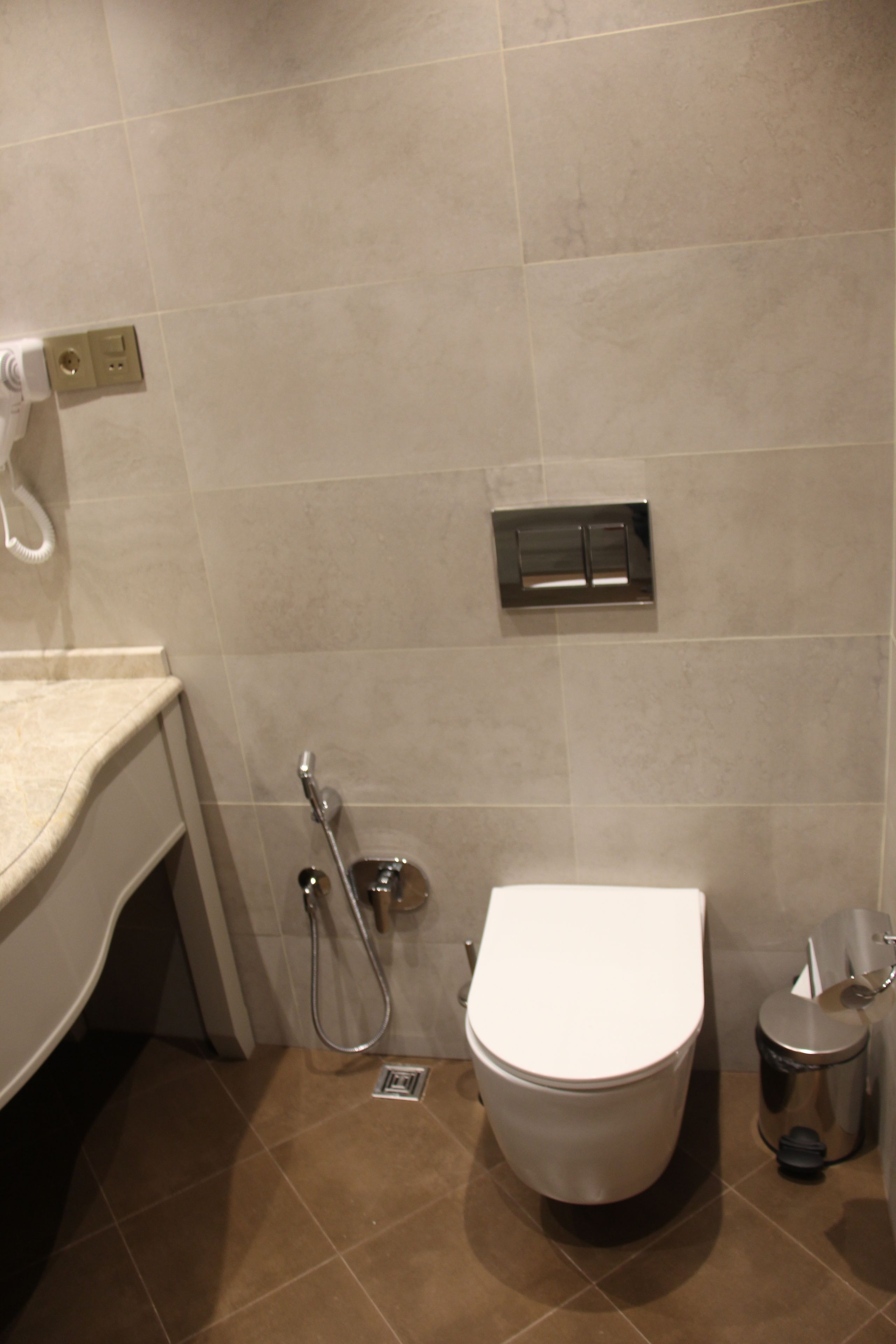 free toiletries, hair dryer, slippers, towels