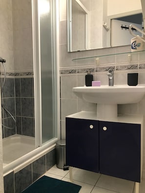 Shower, hair dryer, towels, toilet paper - Pretty house any comfort (Vias)