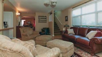 TV, fireplace, DVD player, video library