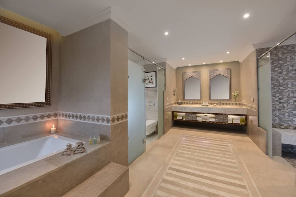 shower, eco-friendly toiletries, hair dryer, towels