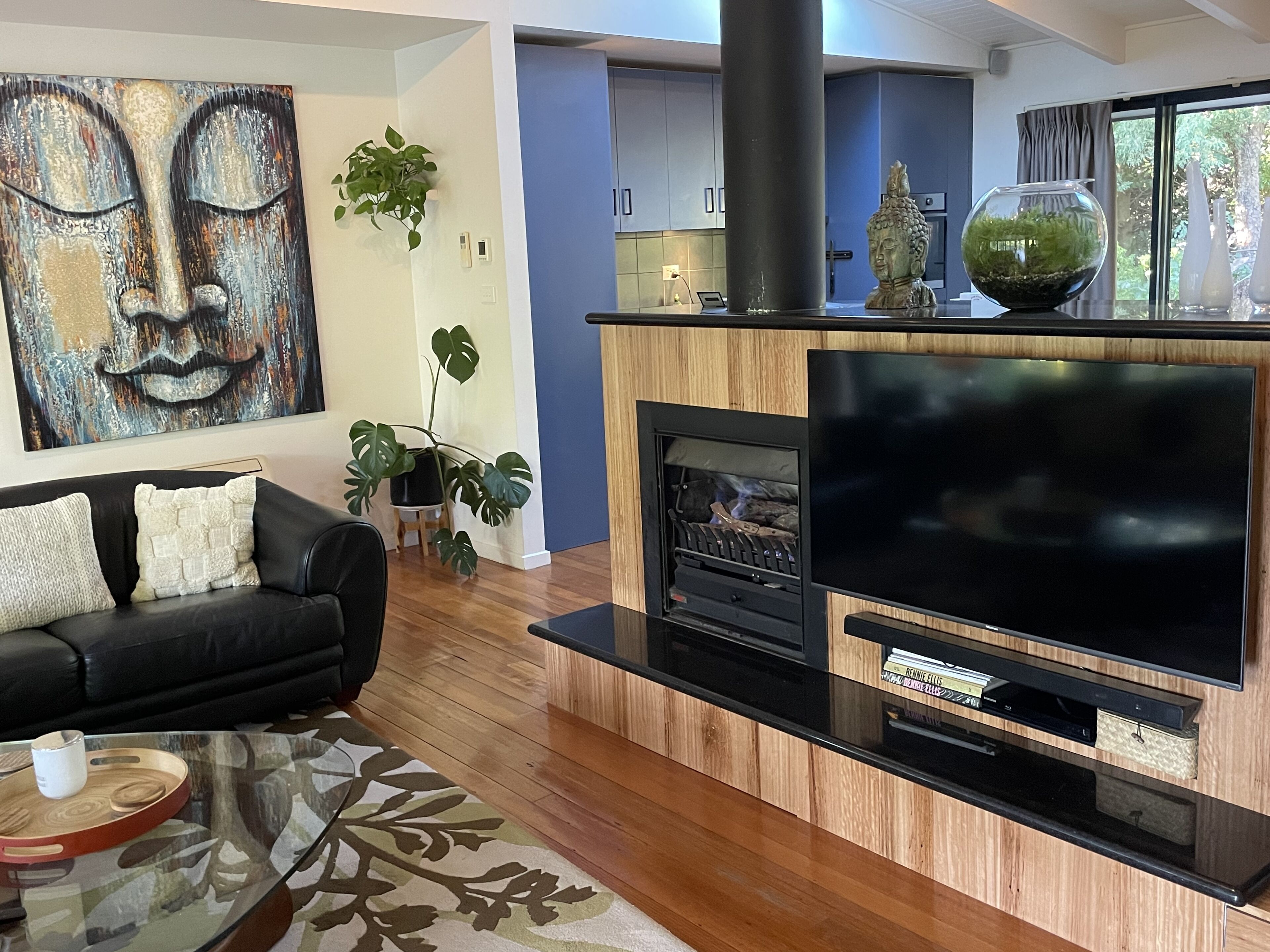 Smart-TV, Kamin, Netflix, DVD-Player