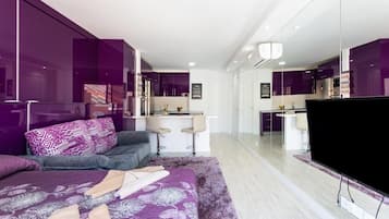 Monolocale panoramico, vista oceano parziale, di fronte alla spiaggia (B220B Las Vistas TRG) | Zimmersafe, schallisolierte Zimmer, BĂŒgeleisen/BĂŒgelbrett